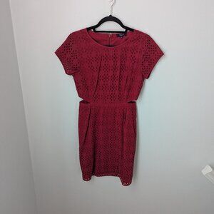 Madewell Women's Red Eyelet Happening Cutout Dress, 2